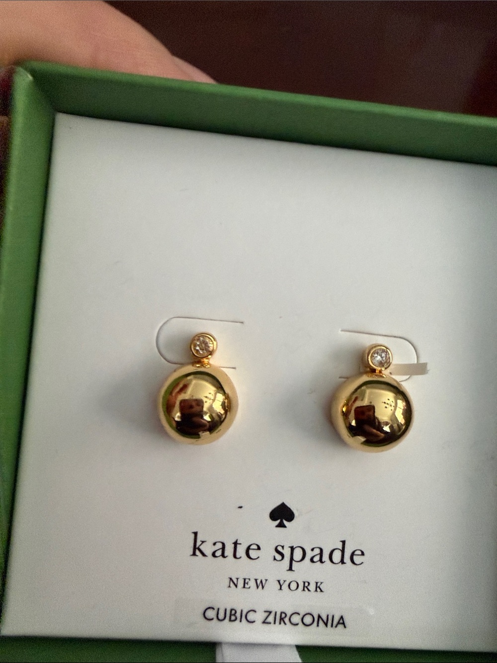 kate spade Gold Dome and Crystal Stud Earrings - Picture 4 of 5